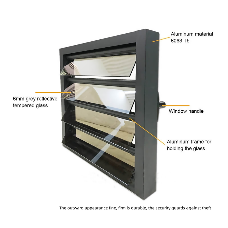 Glass Louvers Shutter Windows With Aluminum Windows Frame